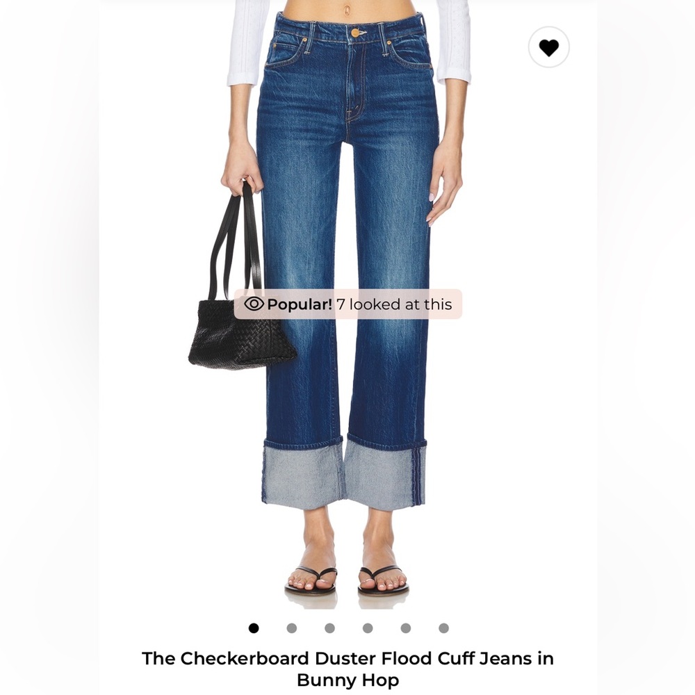 NWT - Mother Checkerboard Flood Cuff Jeans in Bunny Hop